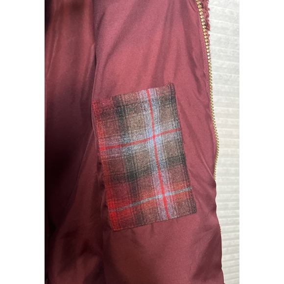 Pendleton Sherpa Fleece Jacket Womens XL Burgundy Maroon Full Zip Oversized Warm - Picture 10 of 14